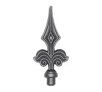 Pointes de lances 160mm diamètre 16mm acier en forme de fleur de lys avec extrémitéà souder