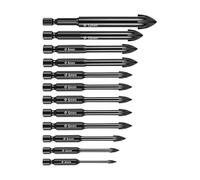 Pointes de perçage - Ensemble de conseils pour maçonnerie | Kit d'outils en métal de durée multifonction avec tonalité de choc haute densité de choc pour verre, bois, métal, céramique