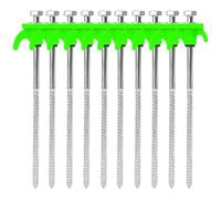 Pointes de Tente en métal, piquets Camping, perceuse dans Le Sol, vis Spirale Robuste avec à Douille hexagonale, 10 pièces pour Camping, Tonnelles(Green)