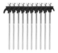 Pointes de Tente en métal, piquets Camping, perceuse dans Le Sol, vis Spirale Robuste avec à Douille hexagonale, 10 pièces pour Camping, Tonnelles(Black)