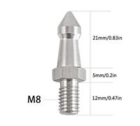 Pointes de trépied en acier inoxydable, 2 pièces, 3/8 1/4 M8 pouces, pièce de rechange pour appareil Photo, vis de pied pour Gitzo Benro monopode