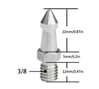 Pointes de trépied en acier inoxydable, 2 pièces, 3/8 1/4 M8 pouces, pièce de rechange pour appareil Photo, vis de pied pour Gitzo Benro monopode