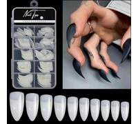 Pointes D'ongles D'halloween Griffe Incurvée Demi-couverture Incurvée Fausse Griffe Pour Extension Techniques Professionnelles Des Ongles 100 Pièces/ensemble