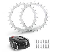 Pointes en acier inoxydable compatibles avec Gardena R40Li R50Li/Husqvarna 305 308 (jusqu'à 2015) - Poli - Trous de vis abaissés ébavurés - 16 vis en acier inoxydable - Amélioration de la traction