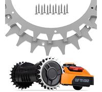 Pointes en acier inoxydable pour tous les modèles Worx Landroid S, M et Plus - Crampons de traction en acier inoxydable de 2 mm (diamètre 211 mm) - Accessoires pour robot tondeuse avec 12 vis en acier