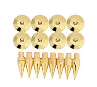 Pointes Isolation Haut-Parleur, Réduisent Vibrations avec Base Antidérapante 6x36mm Lot de 8 Paires, Protections Sol Coniques pour Audiophiles Home Studio et Systèmes Hi-FI