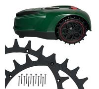 Pointes noires pour robot tondeuse Parkside PMRA/PMRDA/PAMR/PAMRS - Revêtement par pulvérisation - 219 mm - Ébavurées & avec 14 vis en acier inoxydable - Amélioration de la traction pour tondeuse à