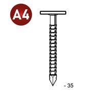POINTES TÊTES EXTRA LARGE ANNELÉES INOX 2,8/3,1X35 - 1KG - ASLAFIX - TL280359