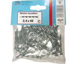 Pointes torsadées à tête plate VYNEX - 2.7x50 mm - Acier zingué