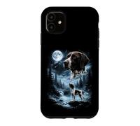 Pointeur Anglais Hurlant à la Lune rétro 90's Dog Coque pour iPhone 11