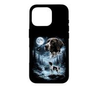 Pointeur Anglais Hurlant à la Lune rétro 90's Dog Coque pour iPhone 16 Pro