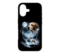 Pointeur Anglais Hurlant à la Lune rétro 90's Dog Coque pour iPhone 17
