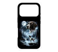 Pointeur Anglais Hurlant à la Lune rétro 90's Dog Coque pour iPhone 17 Pro