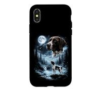 Pointeur Anglais Hurlant à la Lune rétro 90's Dog Coque pour iPhone X/XS