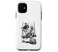 Pointeur Boire du café glacé sur Une balançoire Noir et Blanc DIGOR Vintage - Coque pour iPhone 11