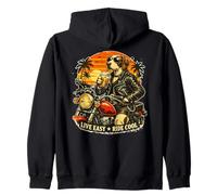 Pointeur Chien Boire Glace café Balade Moto DIGOR Vintage Sweat à Capuche
