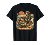 Pointeur Chien Boire Glace café Balade Moto Vintage DIGOR T-Shirt