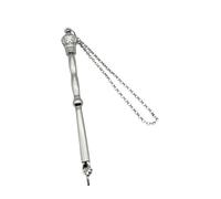 Pointeur de la Bible Yad Torah Outil de lecture avec chaîne pour étude religieuse Aide à l'enseignement juif Bar Mitzvah Cadeau 17 cm - Tête de couronne argentée