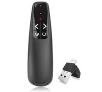 Pointeur de présentation Clicker for Powerpoint Remote, Ergonomique Présentateur sans Fil Pointeur pour Présentateur USB-A/C pour Démonstration pour Présentation, Enseignement, Conférence