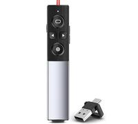 Pointeur de présentation USB C 2 en 1 USB et récepteur de type C pour des présentations avec augmentation du volume, réduction et lien hypertexte, rechargeable sans fil 2,4 GHz pour Windows/PPT