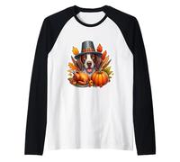 Pointeur de Thanksgiving pour propriétaire de Chien, Maman, Papa, Amant, pèlerin drôle Manche Raglan