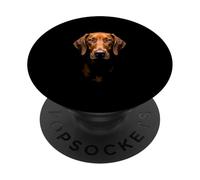 Pointeur hongrois noir visage de Vizsla PopSockets PopGrip Adhésif