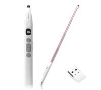 Pointeur Laser 2,4 GHz Zapette Powerpoint Rouge Puissant 3 Niveaux, Pointeur Rétractable, Minuterie de Compte à Rebours jusqu'à 199 Min, Compatible avec la Plupart des Systèmes et Logiciels (Blanc)