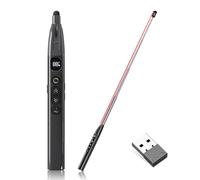 Pointeur Laser 2,4 GHz Zapette Powerpoint Rouge Puissant 3 Niveaux, Pointeur Rétractable, Minuterie de Compte à Rebours jusqu'à 199 Min, Compatible avec la Plupart des Systèmes et Logiciels (Noir)