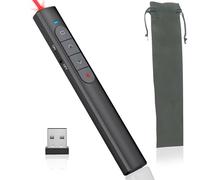 Pointeur Laser Powerpoint + Sac de Rangement - Télécommande Sans Fil à Longue Portée pour des Présentations en Douceur - Facile à Utiliser: Plug and Play - Telecommande Powerpoint Stylo Laser (Noir)