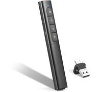 Pointeur Laser Powerpoint Sans Fil 2.4GHz USB 100M Lumière Pointeur, Télécommande Volume Stylo avec Flip PowerPoint Clic-keeper