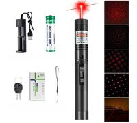 Pointeur laser rouge 8000 m - haute puissance, mise au point réglable, tête stylo, batterie 18650