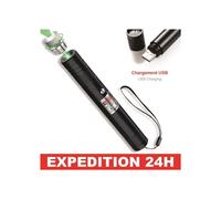 Pointeur laser vert 1 mW rechargeable par USB, longue portée 10 km, stylo portable pour présentations et utilisation en extérieur