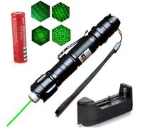 Pointeur Laser-Vert-5 mW-18650 Rechargeable-avec Chargeur portée longue point réglable-longueur focale avec Star Filter Pattern