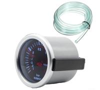 Pointeur LED 2/52 mm pour Turbo pour manomètre Boost Bar 1-2 bar 12 V Éclairage en métal et plastique Montage avant avec tuyau en PVC Raccord en T