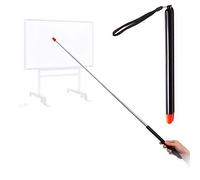 Pointeur télescopique pour enseignant, bâton d'enseignement pour salle de classe, pointeur rétractable en métal, longueur étendue, 119 cm, pointeur de présentation portable pour tableau blanc (noir)