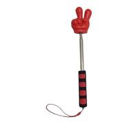 Pointeur Telescopique Pour Presentations Scolaires,Geste de victoire rouge | Construit en acier inoxydable et caoutchouc, prise confortable, pointe en forme de doigt, design portable, stockage rapide