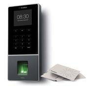 TimeMoto TM-626 Pointeuse horaire connectée au cloud avec capteur d'empreintes digitales, compatible avec badges RFID, code PIN, jusqu'à 200 utilisateurs, rapport des heures travaillées, Wi-Fi