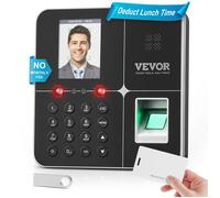 Pointeuse Horaire Biométrique-VEVOR-avec Visage, Empreintes Digitales, Cartes RFID-pour Pointer Employées Entreprise