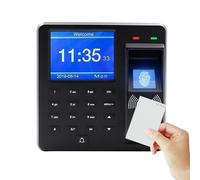 Pointeuse Horaire Personnel, Badgeuse Pointeuse pour Petites Entreprises, Horloge Biométrique, RFID, Vérification par Mot de Passe - 1000 Employés, Équipée de 10 cartes RFID, 25 Langues