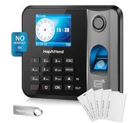 Pointeuse horaire Personnel, francais biométrique badgeuse pointeuse avec Badge carte, pointeuse pour Les employés des Petites Entreprises jusquà 1000 utilisateurs sans WiFi 0 Frais Mensuels Scan (H1)