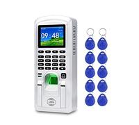 Pointeuse pour petites entreprises, Contrôle d'accès TCP/IP biométrique Pointage système machine employé Sign-in Recorder 2,4 pouces(Silver)