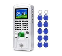 Pointeuses pour employés, Contrôle d'accès d'empreintes digitales TCP/IP Time biométrique et Horloge de poinçonnage de présence Grande capacité de mémoire (Color : Silver)