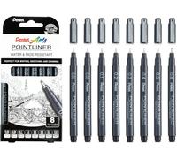 Pointliner Lot De 8 Stylos À Pointe Fine S20p ¿ 0,03 Mm, 0,05 Mm, 0,1 Mm, 0,2 Mm, 0,3 Mm, 0,4 Mm, 0,5 Mm, 0,8 Mm ¿ Encre Noire