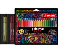 Pointmax Arty - Stylo Feutre - Etui Carton X 42 Feutres Pointe Moyenne - Gamme Arty