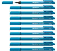 Pointmax - Stylo Feutre - Lot X 10 Feutres D'écriture Pointe Moyenne 0,8 Mm - Bleu Azur