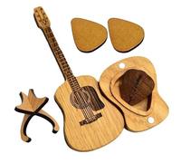 Points de cueillette de guitare - Boîte de l'organisateur de la caisse en bois, Boîte d'organisateurs de plectrum | Conteneur d'affichage de stockage compact, accessoire de bureau décoratif pour les m