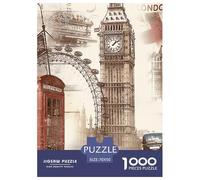 Points de repère de Londres Puzzle 1000 Pieces Cadeau Unique Jeu Éducatif Challenge Toy À De Qualité Supérieure Peinture Art pour Adultes Et Enfants 70x50cm/1000pcs