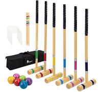 Pointyard Ensemble de croquet de 71,1 cm pour 6 joueurs - Maillets en bois de qualité supérieure, balles colorées et sac de transport - Jeux amusants pour adultes/familles/enfants dans le jardin, à la
