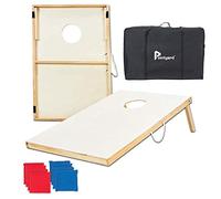 Pointyard Outdoor Cornhole Set, Regulation Cornhole Outdoor Games Set with 8 All-Weather Cornhole Bean Bags and Carrying Case - Portable Backyard Cornhole Board Game for Teens Adults Family