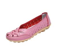 POIOZXD Mocassins orthopédiques pour femmes, mocassins orthopédiques en cuir respirant, léger, confortable, creux et doux, à enfiler, mocassins plats pour conduite, p, 39.5 EU